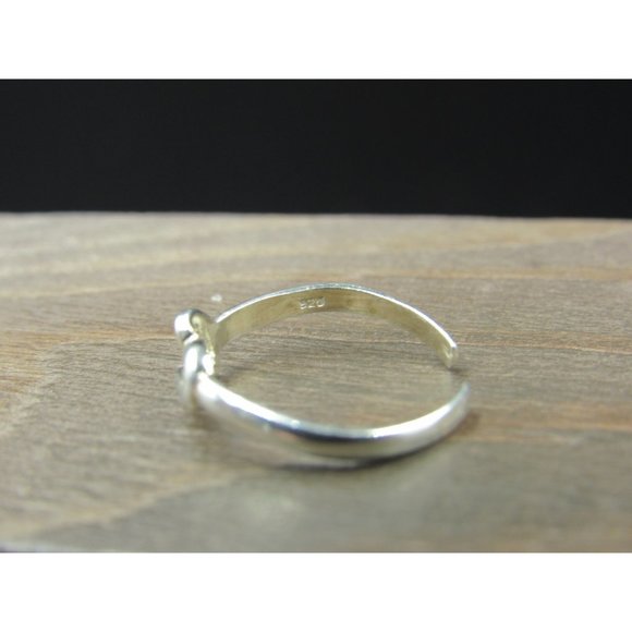 Size 4 Sterling Silver Abstract Heart Toe Band Ring - Picture 3 of 6